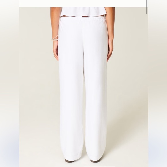 Hollister Linen Blend Pull On Baggy Wide Leg Beachy Coverup Pants Women’s Sz XL - Picture 2 of 7